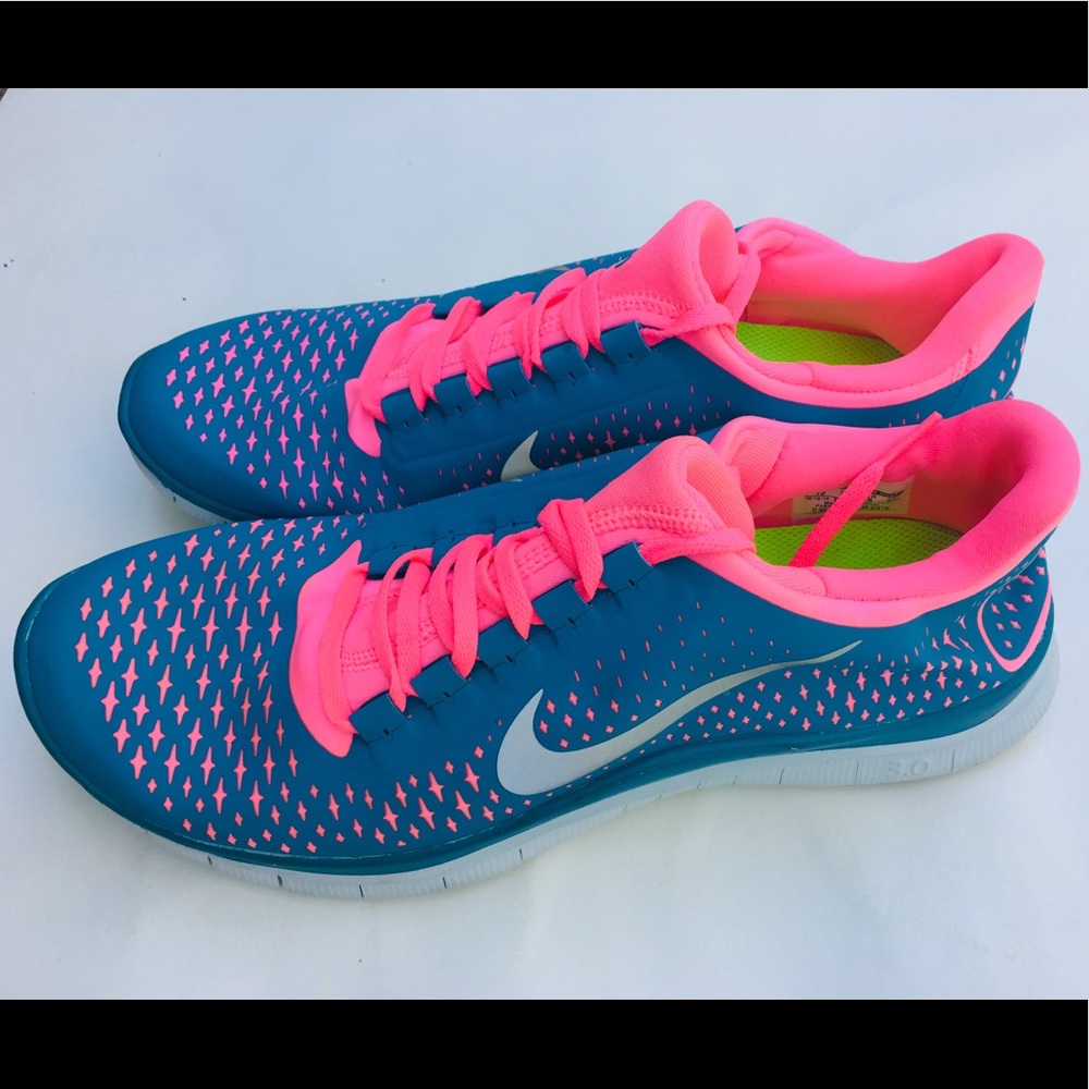 Nike Free 3.0 v4 Blue/Pink Trainers Running Shoes